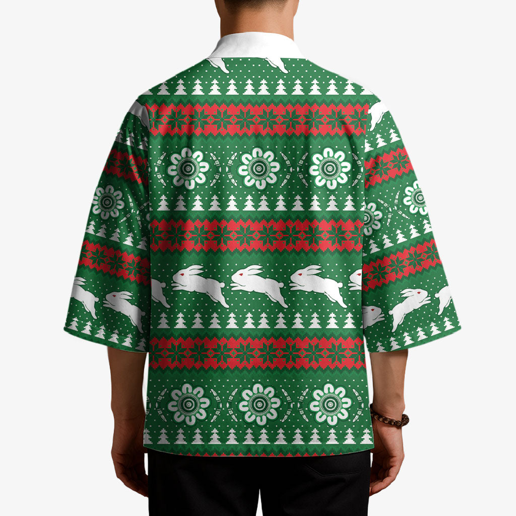 Rabbitohs Rugby Christmas Kimono Aboriginal Seamless Cardigan Inspired