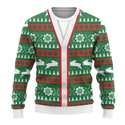 Rabbitohs Rugby Christmas Ugly Christmas Sweater Aboriginal Seamless Cardigan Inspired