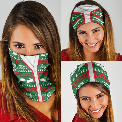 Rabbitohs Rugby Christmas Neck Gaiter Aboriginal Seamless Cardigan Inspired