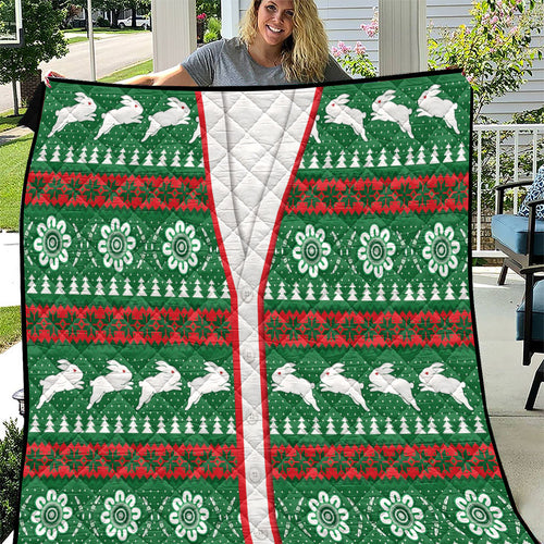 Rabbitohs Rugby Christmas Quilt Aboriginal Seamless Cardigan Inspired