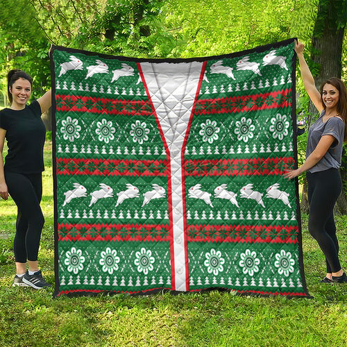 Rabbitohs Rugby Christmas Quilt Aboriginal Seamless Cardigan Inspired