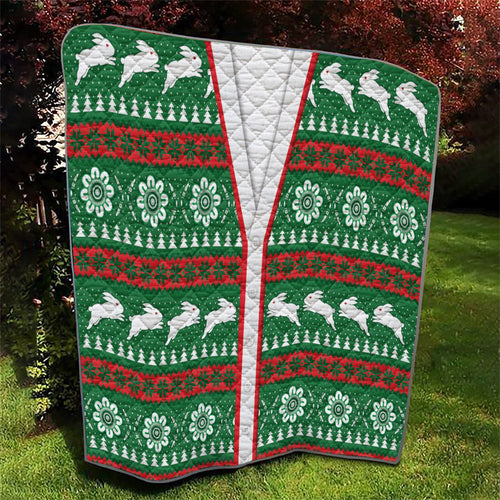 Rabbitohs Rugby Christmas Quilt Aboriginal Seamless Cardigan Inspired