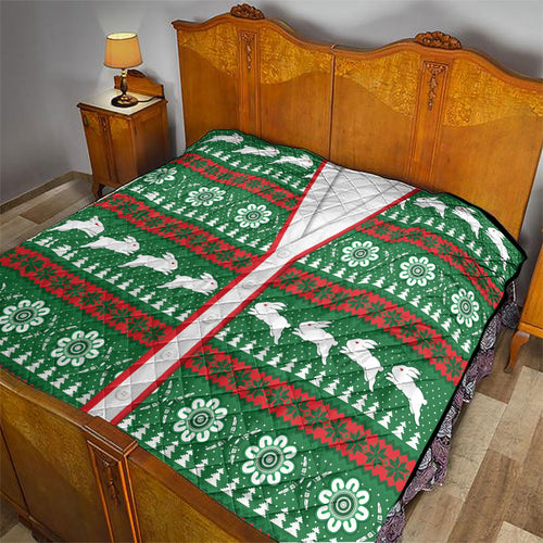Rabbitohs Rugby Christmas Quilt Aboriginal Seamless Cardigan Inspired