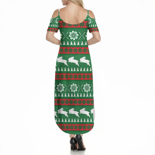 Rabbitohs Rugby Christmas Summer Maxi Dress Aboriginal Seamless Cardigan Inspired