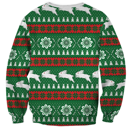 Rabbitohs Rugby Christmas Sweatshirt Aboriginal Seamless Cardigan Inspired