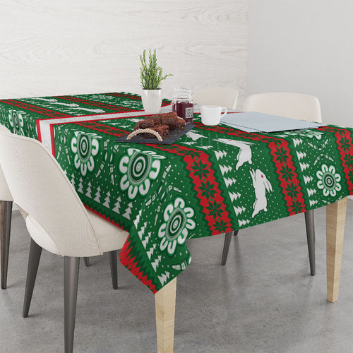 Rabbitohs Rugby Christmas Tablecloth Aboriginal Seamless Cardigan Inspired