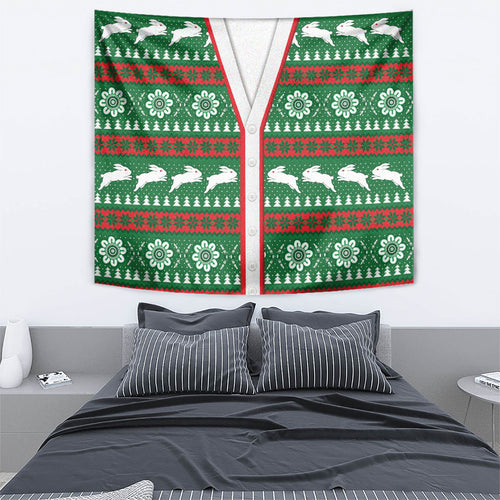 Rabbitohs Rugby Christmas Tapestry Aboriginal Seamless Cardigan Inspired