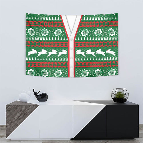 Rabbitohs Rugby Christmas Tapestry Aboriginal Seamless Cardigan Inspired