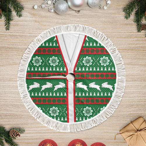 Rabbitohs Rugby Christmas Tree Skirt Aboriginal Seamless Cardigan Inspired