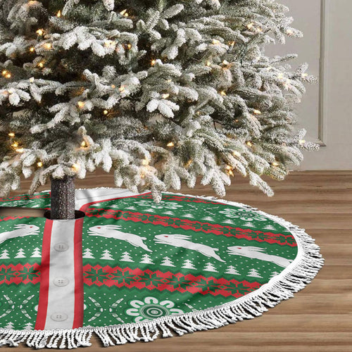 Rabbitohs Rugby Christmas Tree Skirt Aboriginal Seamless Cardigan Inspired