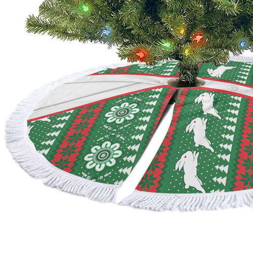 Rabbitohs Rugby Christmas Tree Skirt Aboriginal Seamless Cardigan Inspired