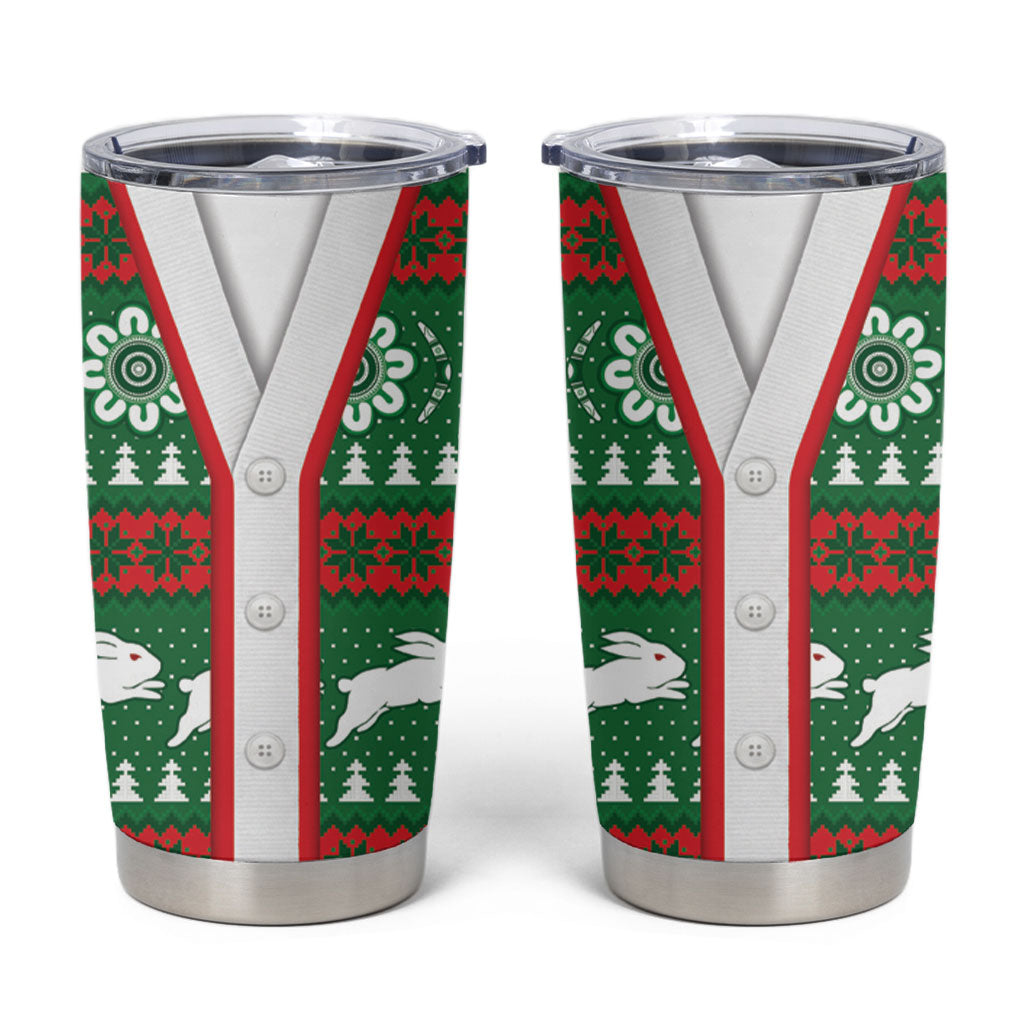 Rabbitohs Rugby Christmas Tumbler Cup Aboriginal Seamless Cardigan Inspired