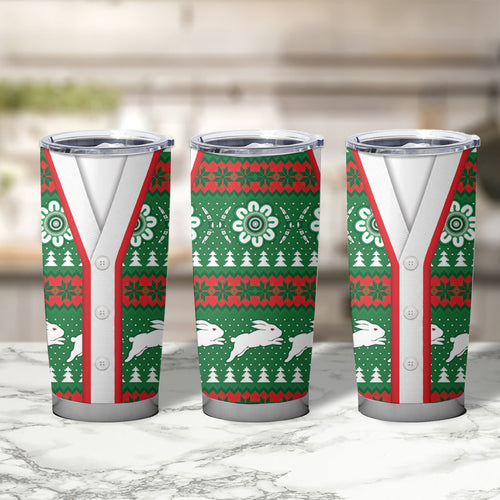Rabbitohs Rugby Christmas Tumbler Cup Aboriginal Seamless Cardigan Inspired