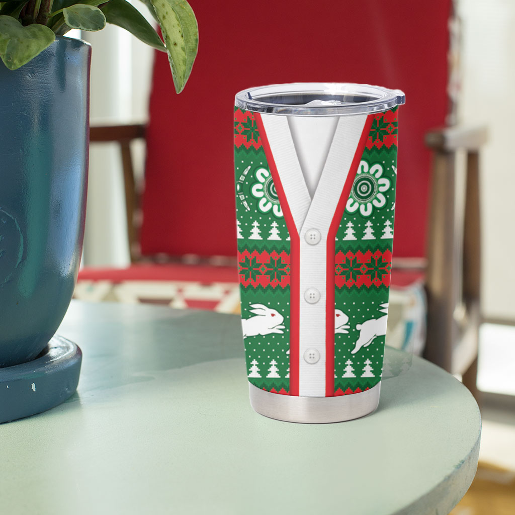 Rabbitohs Rugby Christmas Tumbler Cup Aboriginal Seamless Cardigan Inspired