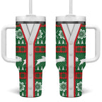 Rabbitohs Rugby Christmas Tumbler With Handle Aboriginal Seamless Cardigan Inspired