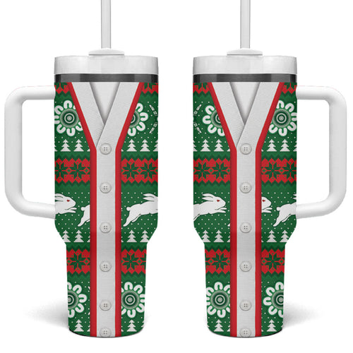 Rabbitohs Rugby Christmas Tumbler With Handle Aboriginal Seamless Cardigan Inspired