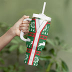 Rabbitohs Rugby Christmas Tumbler With Handle Aboriginal Seamless Cardigan Inspired