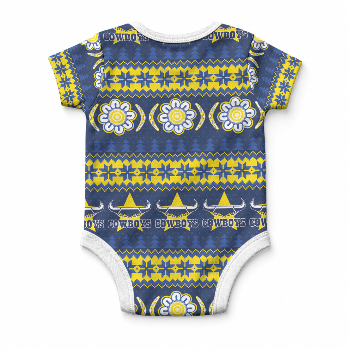 Cowboys Rugby Christmas Baby Onesie Aboriginal Seamless Cardigan Inspired