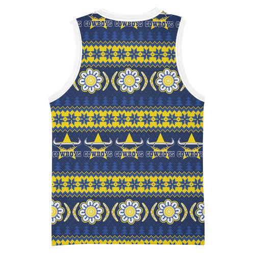 Cowboys Rugby Christmas Basketball Jersey Aboriginal Seamless Cardigan Inspired