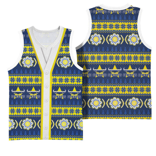 Cowboys Rugby Christmas Basketball Jersey Aboriginal Seamless Cardigan Inspired