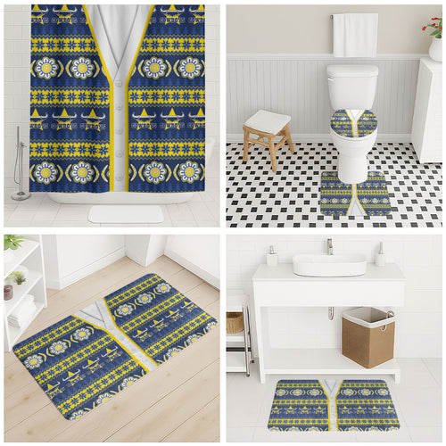Cowboys Rugby Christmas Bathroom Set Aboriginal Seamless Cardigan Inspired