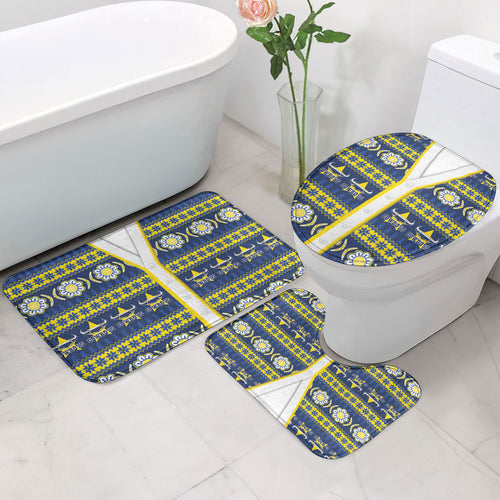 Cowboys Rugby Christmas Bathroom Set Aboriginal Seamless Cardigan Inspired