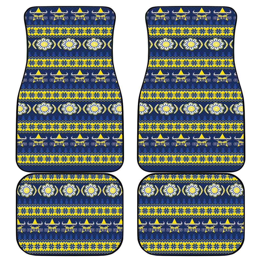 Cowboys Rugby Christmas Car Mats Aboriginal Seamless Cardigan Inspired