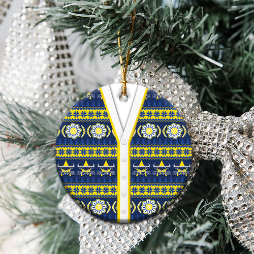 Cowboys Rugby Christmas Ceramic Ornament Aboriginal Seamless Cardigan Inspired
