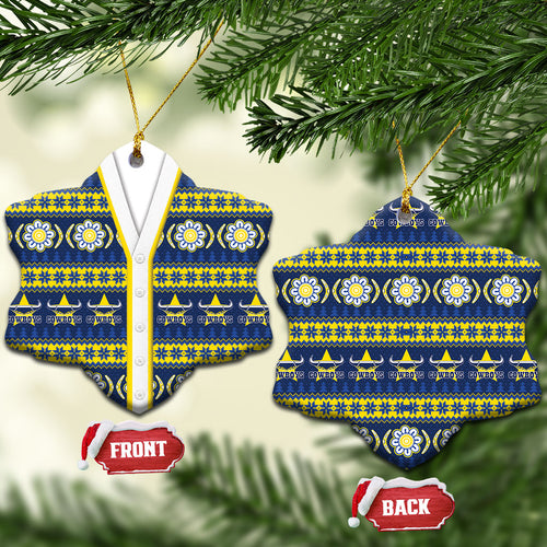 Cowboys Rugby Christmas Ceramic Ornament Aboriginal Seamless Cardigan Inspired