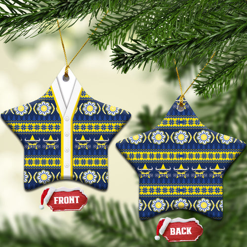 Cowboys Rugby Christmas Ceramic Ornament Aboriginal Seamless Cardigan Inspired