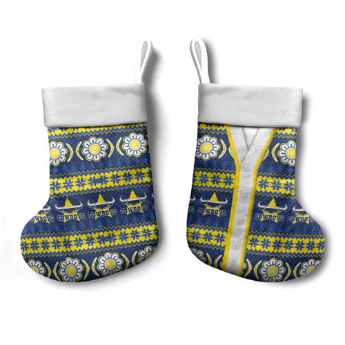 Cowboys Rugby Christmas Stocking Aboriginal Seamless Cardigan Inspired