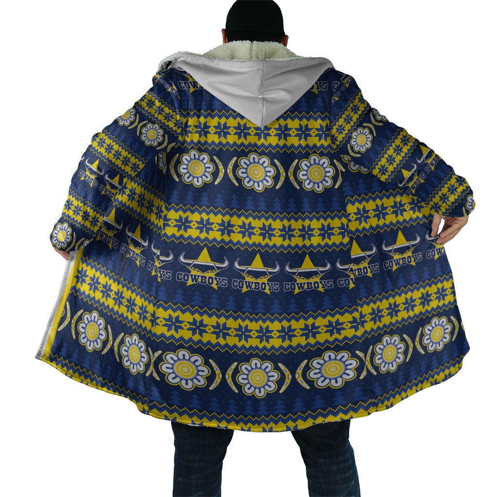 Cowboys Rugby Christmas Cloak Aboriginal Seamless Cardigan Inspired