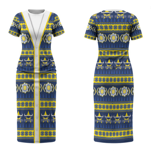 Cowboys Rugby Christmas Couples Matching Short Sleeve Bodycon Dress and Hawaiian Shirt Aboriginal Seamless Cardigan Inspired