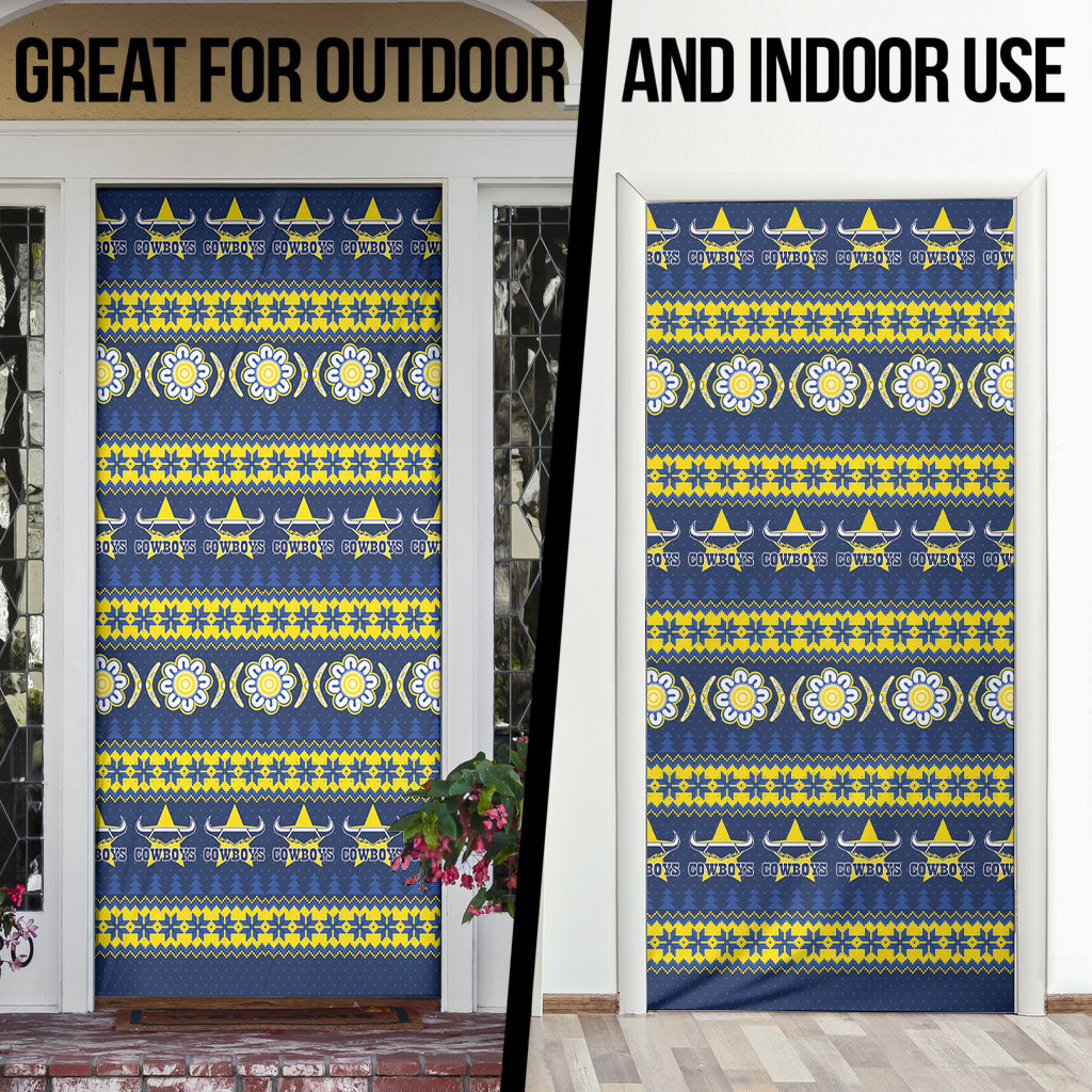 Cowboys Rugby Christmas Door Cover Aboriginal Seamless Cardigan Inspired