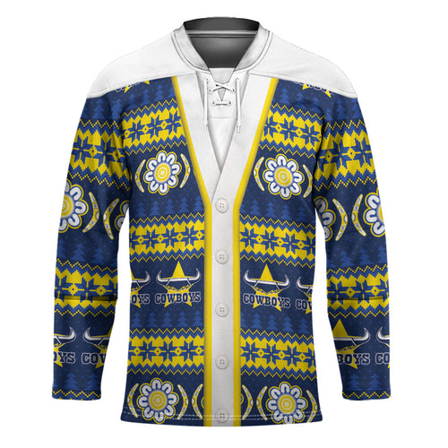 Cowboys Rugby Christmas Hockey Jersey Aboriginal Seamless Cardigan Inspired