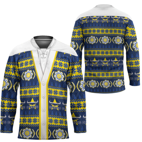 Cowboys Rugby Christmas Hockey Jersey Aboriginal Seamless Cardigan Inspired
