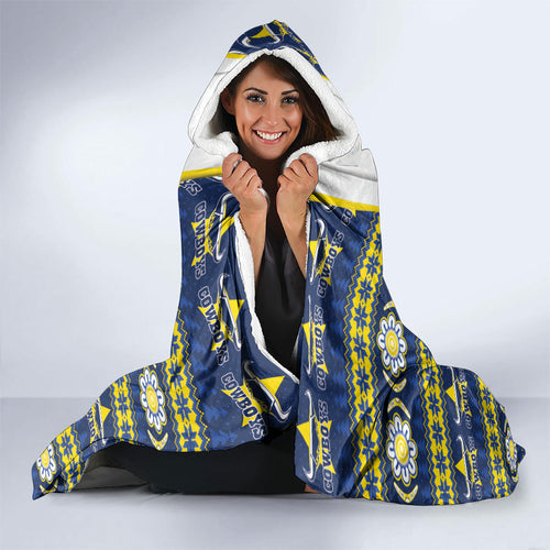 Cowboys Rugby Christmas Hooded Blanket Aboriginal Seamless Cardigan Inspired