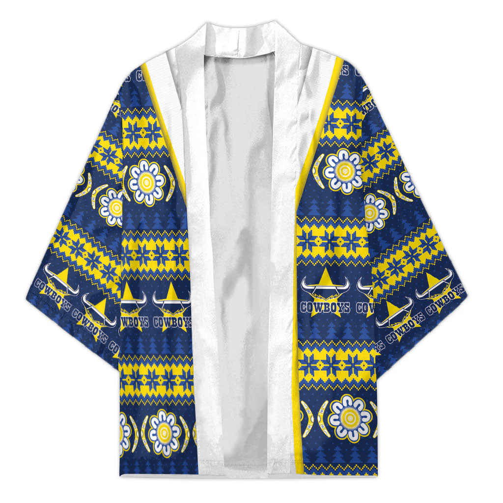 Cowboys Rugby Christmas Kimono Aboriginal Seamless Cardigan Inspired