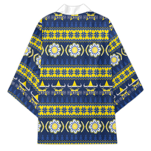 Cowboys Rugby Christmas Kimono Aboriginal Seamless Cardigan Inspired