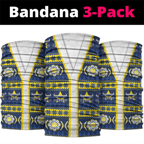Cowboys Rugby Christmas Neck Gaiter Aboriginal Seamless Cardigan Inspired