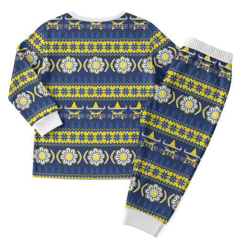 Cowboys Rugby Christmas Pajama Set Aboriginal Seamless Cardigan Inspired