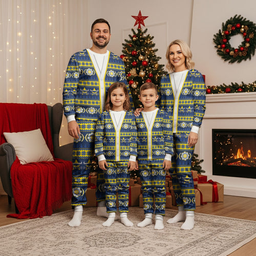 Cowboys Rugby Christmas Pajama Set Aboriginal Seamless Cardigan Inspired