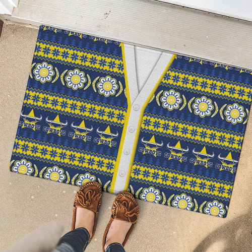 Cowboys Rugby Christmas Rubber Doormat Aboriginal Seamless Cardigan Inspired