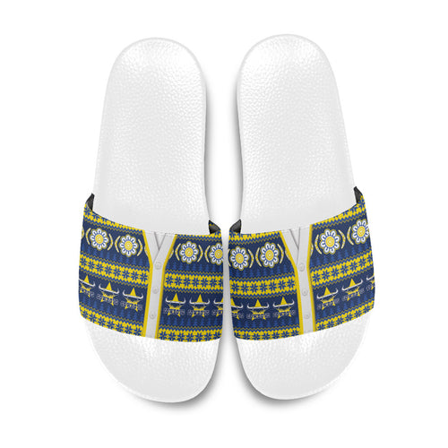 Cowboys Rugby Christmas Slide Sandals Aboriginal Seamless Cardigan Inspired