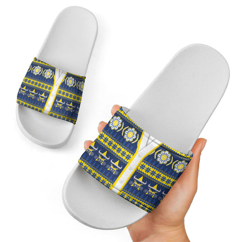 Cowboys Rugby Christmas Slide Sandals Aboriginal Seamless Cardigan Inspired