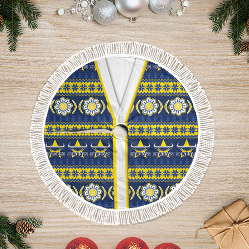 Cowboys Rugby Christmas Tree Skirt Aboriginal Seamless Cardigan Inspired