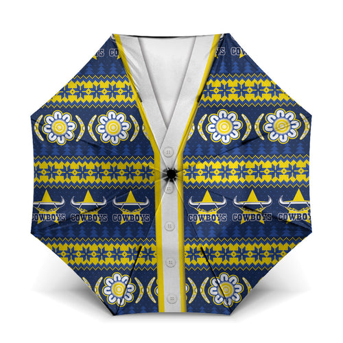 Cowboys Rugby Christmas Umbrella Aboriginal Seamless Cardigan Inspired