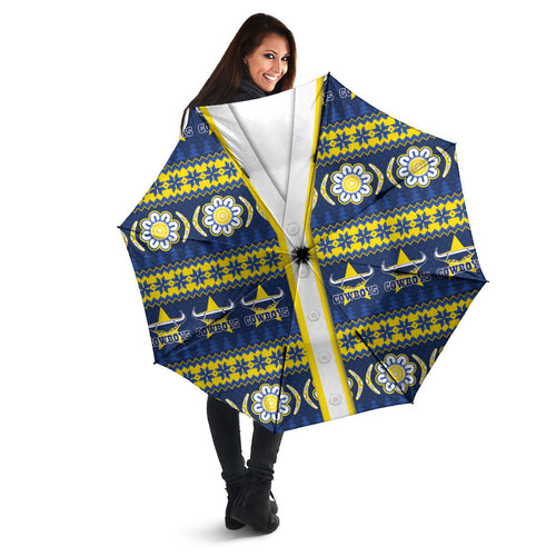 Cowboys Rugby Christmas Umbrella Aboriginal Seamless Cardigan Inspired