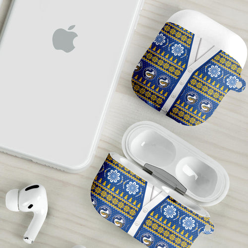 Eels Rugby Christmas AirPods Case Aboriginal Seamless Cardigan Inspired