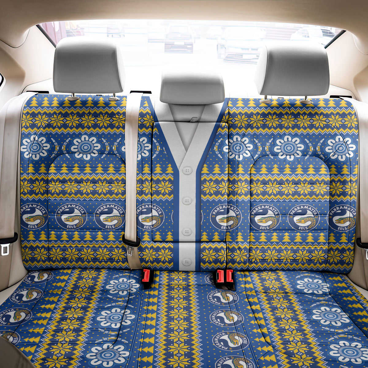 Eels Rugby Christmas Back Car Seat Cover Aboriginal Seamless Cardigan Inspired